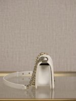 Chanel Le Boy Small Flap Bag – White Caviar Calfskin with Light Gold Hardware