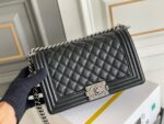 Chanel Le Boy Bag – Medium Size (Caviar Leather / Platinum Edition)