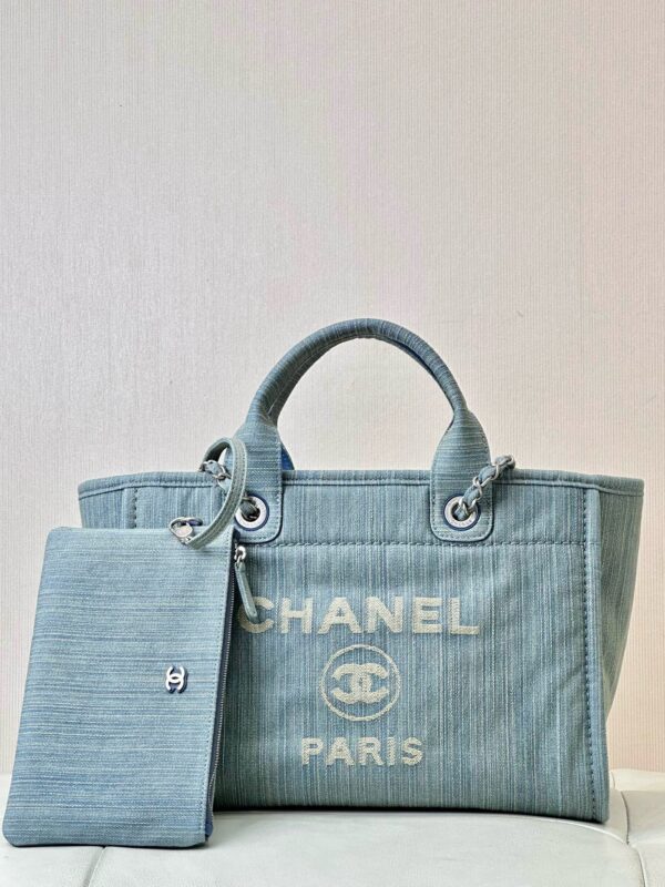 Chanel 23S Washed Vintage Denim Beach Tote Bag (Top Replica Quality)