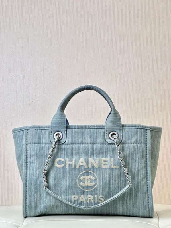 Chanel 23S Washed Vintage Denim Beach Tote Bag (Top Replica Quality)