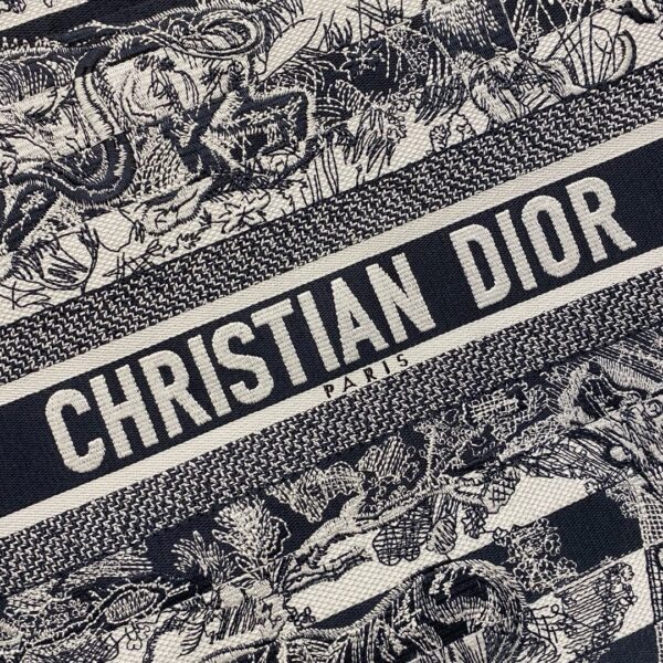 Dior Book Tote – Layered “Blue Jungle Tiger” Embroidery