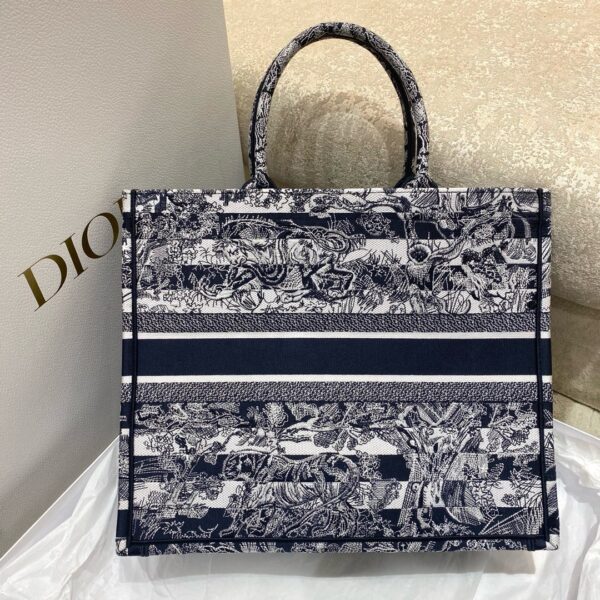 Dior Book Tote – Layered “Blue Jungle Tiger” Embroidery