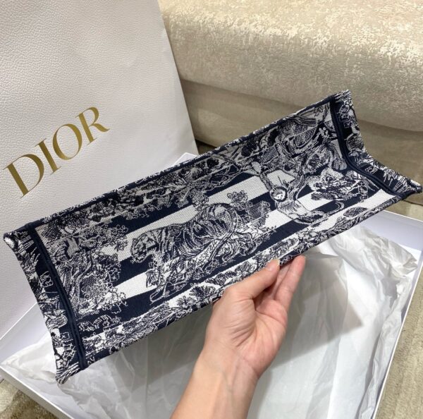 Dior Book Tote – Layered “Blue Jungle Tiger” Embroidery