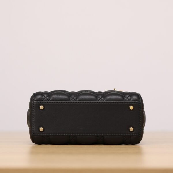 Lady Dior Mini – Black Lambskin with Light Gold Hardware