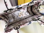 Dior Top-tier Imported Original Embroidery Shopping Bag – New White Iris Medium Size