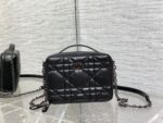 Dior Caro Box Chain Bag – Black Calfskin with Oversized Cannage Stitching