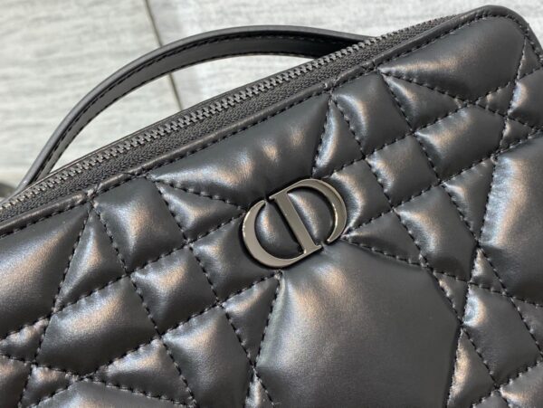 Dior Caro Box Chain Bag – Black Calfskin with Oversized Cannage Stitching