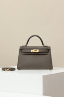 HERMES Mini Kelly II 19cm (Epsom M8 Asphalt Grey / Gold Hardware)
