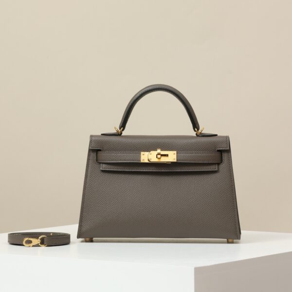 HERMES Mini Kelly II 19cm (Epsom M8 Asphalt Grey / Gold Hardware)