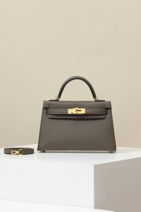 HERMES Mini Kelly II 19cm (Epsom M8 Asphalt Grey / Gold Hardware)