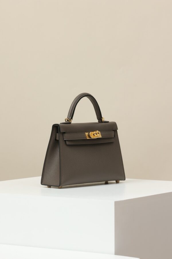 HERMES Mini Kelly II 19cm (Epsom M8 Asphalt Grey / Gold Hardware)