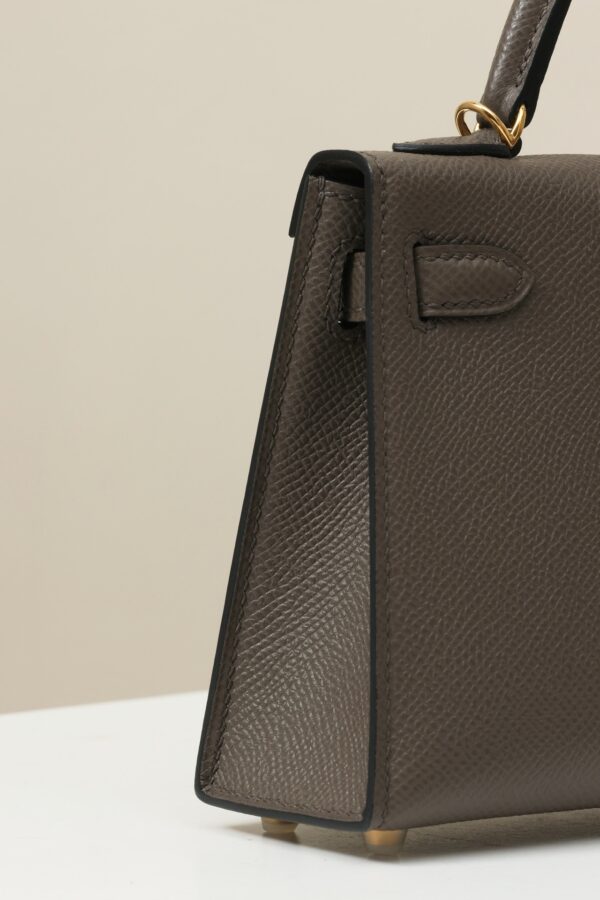 HERMES Mini Kelly II 19cm (Epsom M8 Asphalt Grey / Gold Hardware)