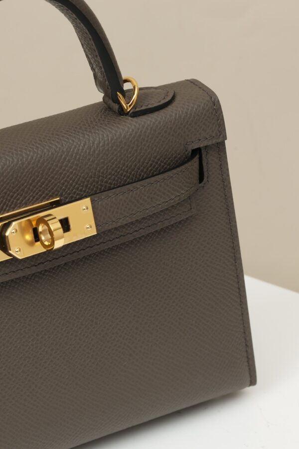 HERMES Mini Kelly II 19cm (Epsom M8 Asphalt Grey / Gold Hardware)