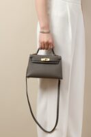 HERMES Mini Kelly II 19cm (Epsom M8 Asphalt Grey / Gold Hardware)