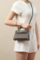 HERMES Mini Kelly II 19cm (Epsom M8 Asphalt Grey / Gold Hardware)
