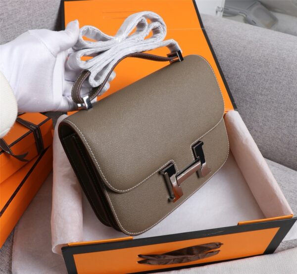 Hermès Constance Bag – Factory Direct | Epsom Leather in Khaki with Silver Hardware
