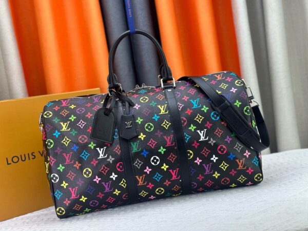 Louis Vuitton × Takashi Murakami 20th Anniversary Keepall Bag – Black Multicolor | M13745 | NFC Chip Version