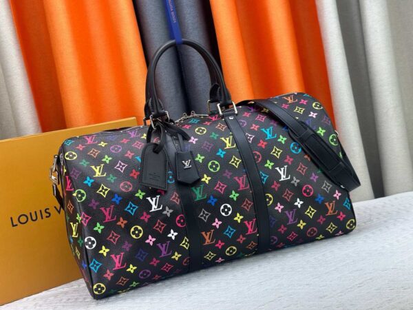 Louis Vuitton × Takashi Murakami 20th Anniversary Keepall Bag – Black Multicolor | M13745 | NFC Chip Version
