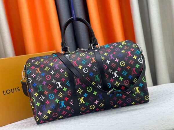Louis Vuitton × Takashi Murakami 20th Anniversary Keepall Bag – Black Multicolor | M13745 | NFC Chip Version