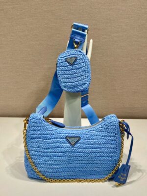 PRADA 3-in-1 Handwoven Raffia Bag – L1BH204LU (New Color)