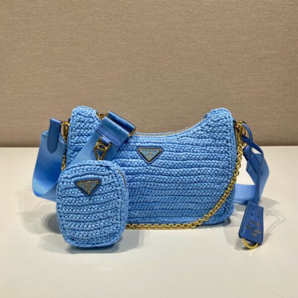 PRADA 3-in-1 Handwoven Raffia Bag – L1BH204LU (New Color)