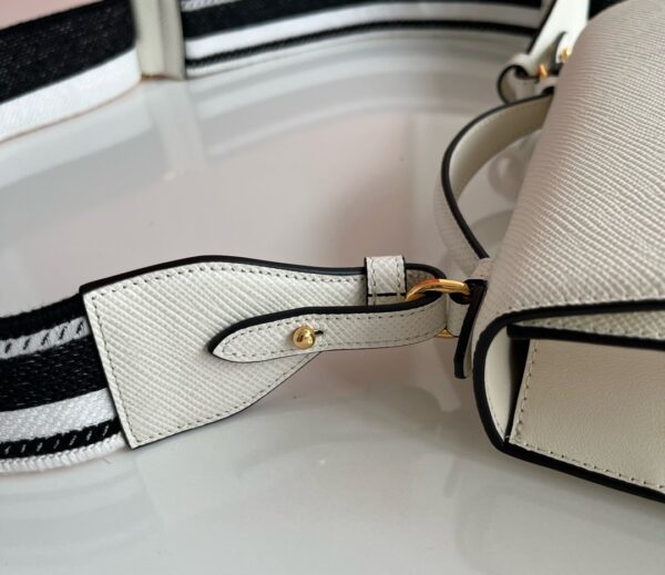 PRADA 1BD317 Monochrome Saffiano Leather Crossbody Bag