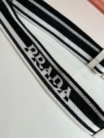 PRADA 1BD317 Monochrome Saffiano Leather Crossbody Bag
