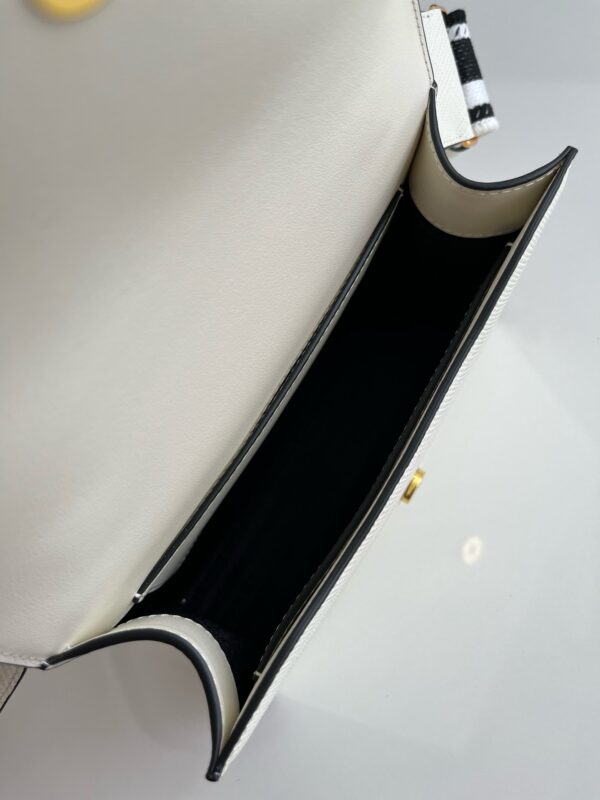 PRADA 1BD317 Monochrome Saffiano Leather Crossbody Bag