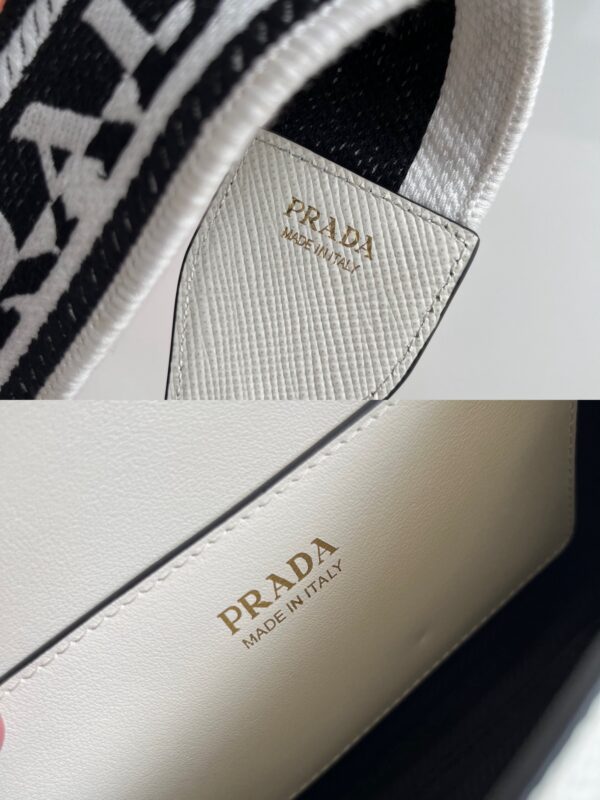 PRADA 1BD317 Monochrome Saffiano Leather Crossbody Bag