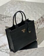 PRADA Geometric Quilted Leather Tote – Medium Size | Model 1BA378