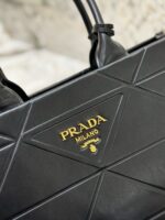 PRADA Geometric Quilted Leather Tote – Medium Size | Model 1BA378