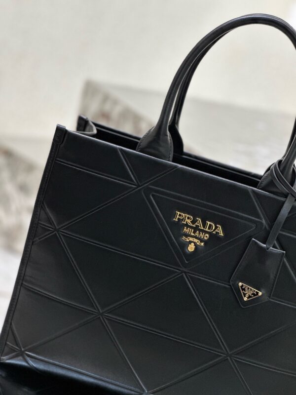 PRADA Geometric Quilted Leather Tote – Medium Size | Model 1BA378
