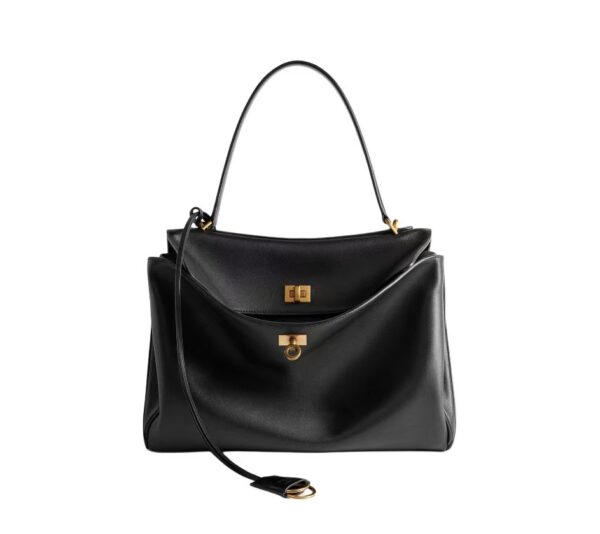 24s Hot-Selling Mini Black & Gold BALENCIAGA RODEO BAG