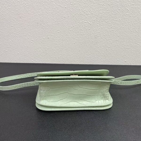 Balenciaga Gossip Croc-Embossed Top Handle Bag – Structured Baguette Style