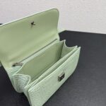 Balenciaga Gossip Croc-Embossed Top Handle Bag – Structured Baguette Style