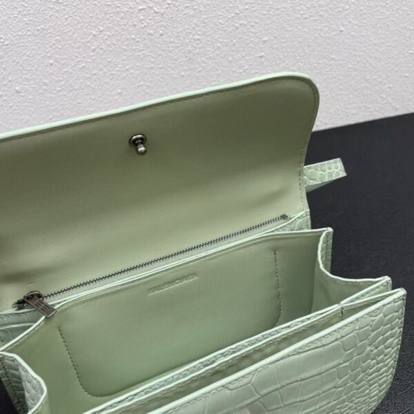 Balenciaga Gossip Croc-Embossed Top Handle Bag – Structured Baguette Style