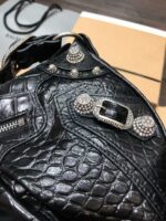 Balenciaga Le Cagole Rhinestone Croc-Embossed Shoulder Bag – VIP Edition