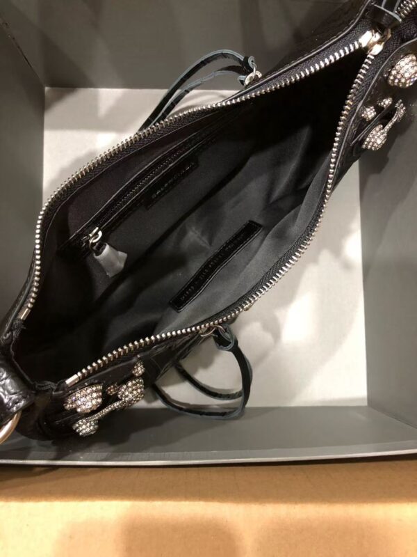 Balenciaga Le Cagole Rhinestone Croc-Embossed Shoulder Bag – VIP Edition